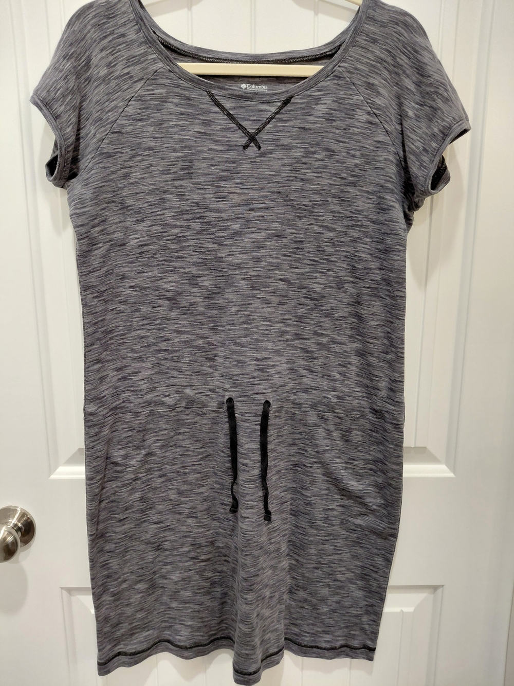 Columbia Gray Heather Short-Sleeve Drawstring Mini Dress #0817